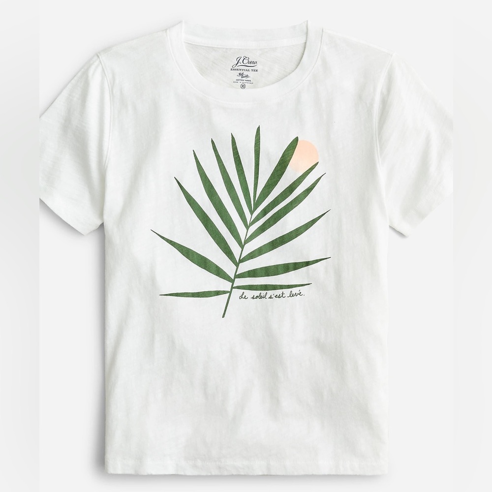 J.Crew Cropped palm frond T-shirt